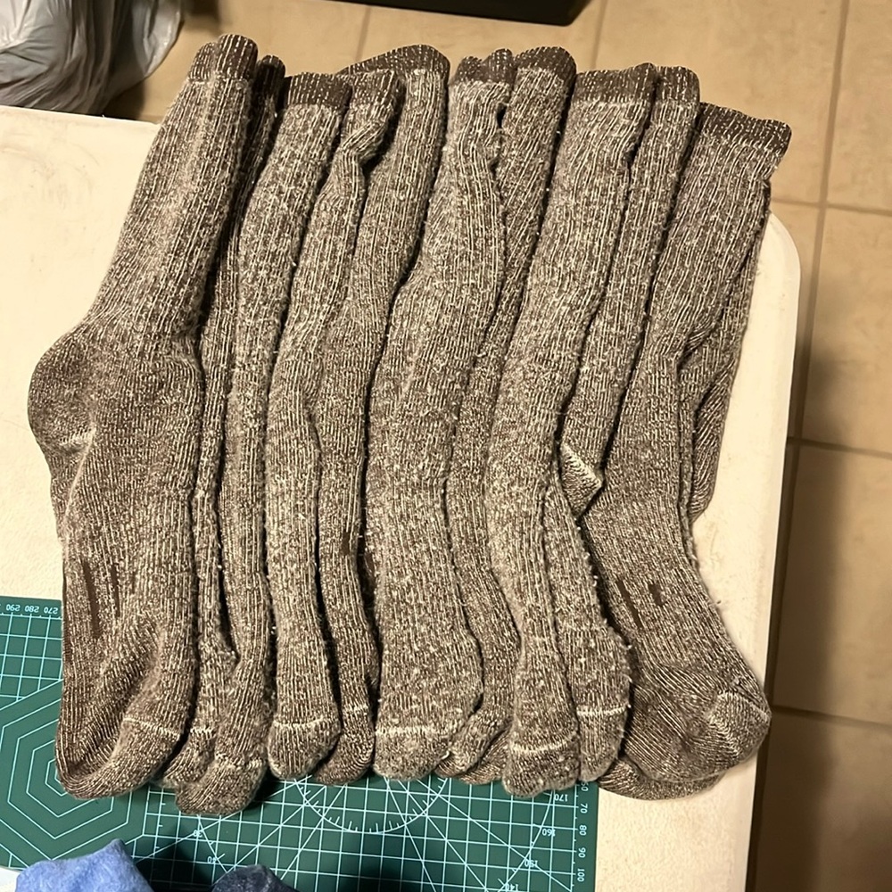 Mens Thick Merino Wool Brown Socks